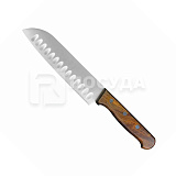 Нож Сантоку 17,5см с бороздками, деревянная ручка «Wood» P.L.Proff Cuisine