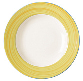 Тарелка глубокая D=26 см, круглая с желтым бортом «Bahamas 2», RAK Porcelain