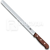 Нож для лосося 30см с бороздками, деревянная ручка «Rosewood» Victorinox