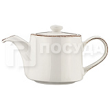 Чайник 400мл, цв. белый, коричневый край «RETRO» Bonna (кр6) фарфор Banquet