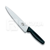 Нож разделочный 19см широкое лезвие, в блистере, черная ручка Victorinox