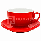 Пара чайная 300мл, цв.красный «Barista» P.L.Proff Cuisine (кр4) фарфор