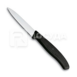 Нож для овощей 8см волнистое лезвие черная ручка Victorinox