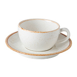 Блюдце d16см для чайной чашки, цв.бежевый «Seasons Beige» Porland (кр24) фарфор
