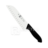 Нож Сантоку 18см с бороздками, черная ручка «HORECA PRIME» ICEL