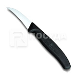 Нож для овощей 6см изогнутый черная ручка Victorinox