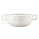 Чашка бульонная 350мл d12см с ручками, цв.белый «White Classic» Bonna (кр12) фарфор Banquet