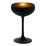 Шампанское-блюдце 230мл, цв. черно-золотой «Elements» Stolzle (d9,5см h14,7см кр6) хр.стекло