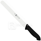 Нож для нарезки 30см волнистое лезвие черная ручка «HORECA PRIME» ICEL