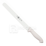 Нож для нарезки 25см волнистое лезвие белая ручка «HORECA PRIME» ICEL