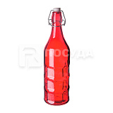Бутылка 1,0л с крышкой, цв.красный «EcoLine» P.L.Proff Cuisine (d9см h31,4см кр1) стекло