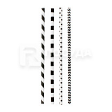 Трубочки D=0,6 см, Н=20 см, бумажные, коктейльные, чёрные-белые, Garcia de Pou