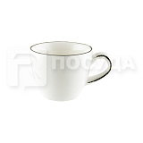 Чашка кофейная 80мл d6,5см h5,3см, цв. белый темный край «ENVISIO Madera Mint» Bonna (кр6) фарфор