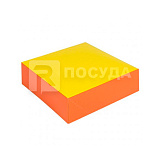 Коробка 18х18 см, Н=8 см, для кондитерских изделий, оранжевая-жёлтая, Garcia de Pou