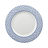 Тарелка D=20,3 см, мелкая, цв.белый с синим рисунком, «Pavilion», Churchill