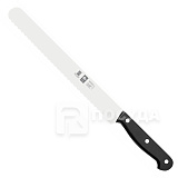Нож L=25 см, для нарезки с черной рукояткой и волнистой кромкой, «TECHNIK», ICEL