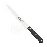 Нож L=20 см, для нарезки с черной рукояткой и волнистой кромкой, «TECHNIK», ICEL