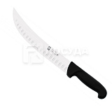 Нож-ятаган L=25 см, разделочный с черной ручкой и лезвием Granton, «SAFE», ICEL