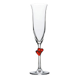 Бокал для шампанского 175 мл, с красными сердечками «LAmour», Stolzle