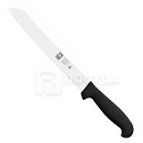 Нож L=20 см, хлебный с черной рукояткой, «PRACTICA», ICEL