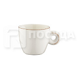 Чашка кофейная 70мл d6,3см h5,4см, цв. белый, коричневый край «RETRO» Bonna (кр6) фарфор Banquet