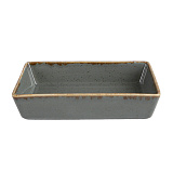 Блюдо прямоугольное 16х10см h4см 300мл, цв.темно-серый «Seasons Dark Gray» Porland (кр6) фарфор