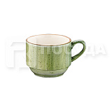 Чашка кофейная 80мл d5,9см h4,8см штабелир., цв.зеленый «AURA Theraphy» Bonna (кр6) фарфор Banquet
