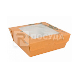 Контейнер 12,5х12,5 см, Н=5 см, картонный, для салата с окном, Garcia de Pou