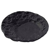 Блюдо D=23 см, круглое черное «Crater», Pordamsa