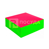 Коробка 20х20 см, Н=8 см, для кондитерских изделий, фуксия-зеленый цв., Garcia de Pou