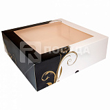 Коробка 32х32 см, Н=10 см, для торта с окном, белая, Garcia de Pou