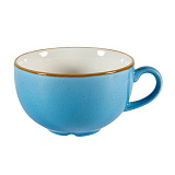 Чашка 340 мл, Cappuccino, цв.голубой, «Stonecast Cornflower Blue», Churchill