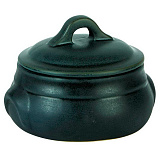 Горшок 700 мл, D=14 см, H=6,5 см, с крышкой, «Carbon», Rustico Stoneware