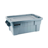 Контейнер 53 л, с крышкой и ручками прямоугольный, цв.серый, «BRUTE», Rubbermaid