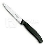 Нож L=10 см, для чистки овощей, лезвие с заостренным кончиком, цв.черный, Victorinox