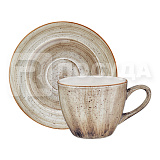 Чашка кофейная 80 мл, с блюдцем D=12 см, серо-коричневая, «AURA Terrain», Bonna