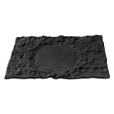 Блюдо 29x18 см, прямоугольное черное «Crater», Pordamsa