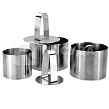 Набор H=8 / 8 / 5 см, из кондитерских колец 3 шт + пресс, P.L.Proff Cuisine