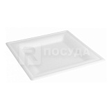 Тарелка 26х26 см, одноразовая квадратная, белая, «BIONIC», Garcia de Pou