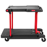 Тележка 115x60,5 см, H=87,4 см, 2-ярусная складная до 182 кг, цв.черный, «Heavy Duty», Rubbermaid