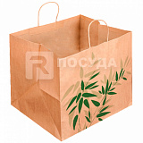 Пакет  43+33х33 см, бумажный, для коробок с пиццой, натуральный цв., «FEEL GREEN», Garcia de Pou