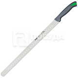 Нож-слайсер L=30 см, нерж, для нарезки рыбы с бороздками и серой ручкой, «Gastro», Pirge