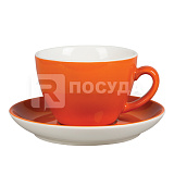 Пара чайная 300мл, цв.оранжевый «Barista» P.L.Proff Cuisine (кр6) фарфор