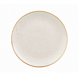 Тарелка D=21,7 см, без борта, цв.белый с серыми крапинками, «Stonecast Barley White», Churchill