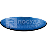 Блюдо овальное 35x31см, цв.синий «Sottopiatti» RCR (кр1) хр.стекло