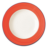 Тарелка глубокая D=23 см, круглая с красным бортом «Bahamas 2», RAK Porcelain