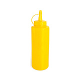 Бутылка 450 мл, D=7 см, H=20 см, для соуса, желтая, WAS