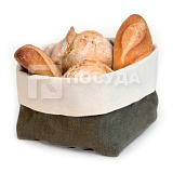 Корзина D=23 см, H=11 см,  хлопковая, для хлеба серая, «PanerComas», Comas
