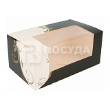 Коробка 18х11 см, Н=8 см, для торта с окном, белая, Garcia de Pou
