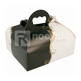 Коробка 20х18 см, Н=7 см, для выпечки с ручками, белая, Garcia de Pou